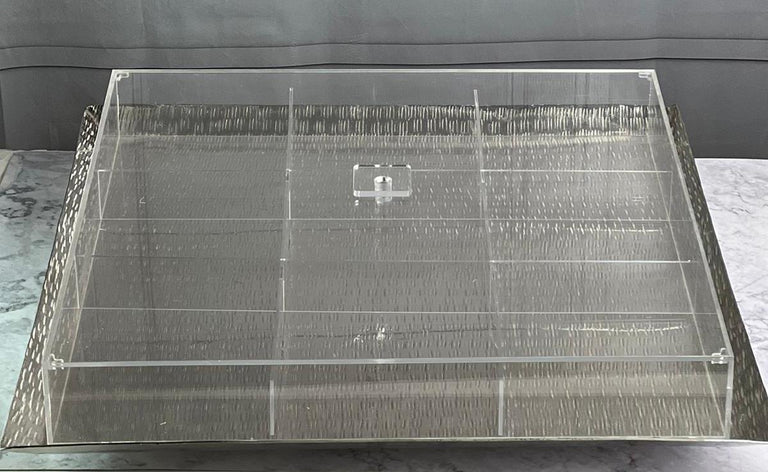 Metal tray with Acrylic Cover I صينية معدنية بغطاء أكريليك I